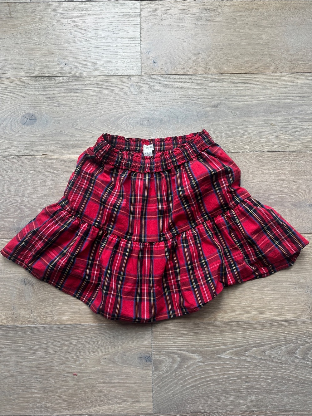 Crewcuts Red and Black Plaid Tiered Skirt